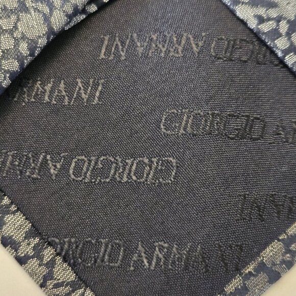 Giorgio Armani Cravatte Blue Silk Floral Jacquard Tie - Made in Italy NWOT - Picture 9 of 11